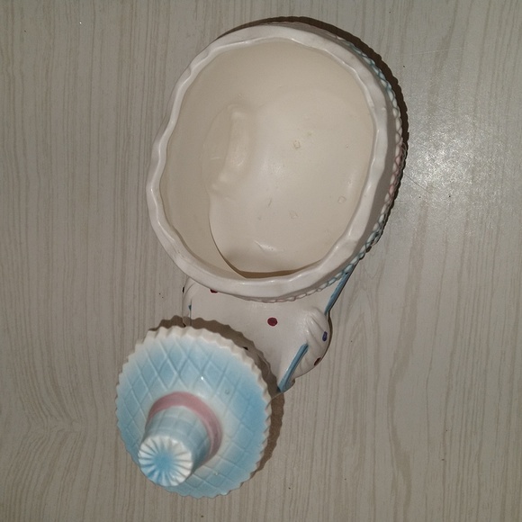 Vintage 1950's Relpo Easter Planter/Vase Polka Dot Duck In Sun Hat - Picture 5 of 6